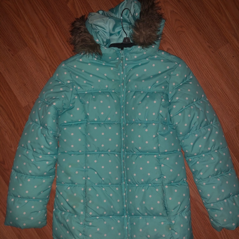 Turquoise size 14 girls winter coat